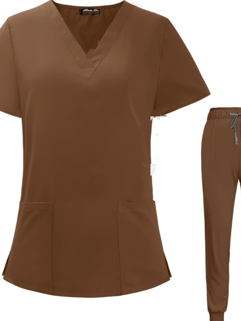 VIAOLI Scrubs for Women Set V-Neck Pocket Top & Drawstring Jogger Scrub Pants